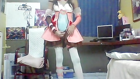 Stunning brunette girl is naked in stockings and lingerie