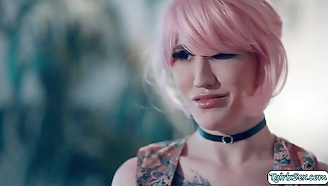 Big ass redhead with tattoos gets fucked in the ass