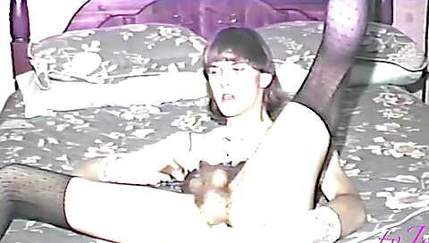 Hairy brunette is naked in front of a mirror and shows her body