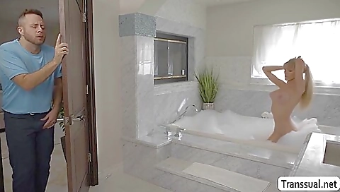 Hot blonde babe gets her ass pounded and her pussy drilled