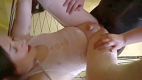 Horny brunette gets fucked in the anal by a hot shemale