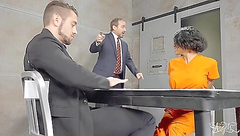 Horny brunette babe enjoys a fantastic ass to her manhood