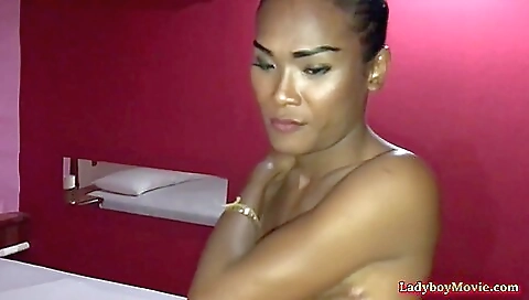 Asian brunette in lingerie gets her tight ass nailed